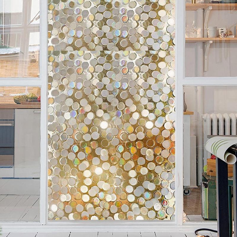 Electrostatic Window Cover Film Reusable Home Decorative No-Glue 3D Static Decorative Window Glass Stickers 1000x450x1mm - ebowsos
