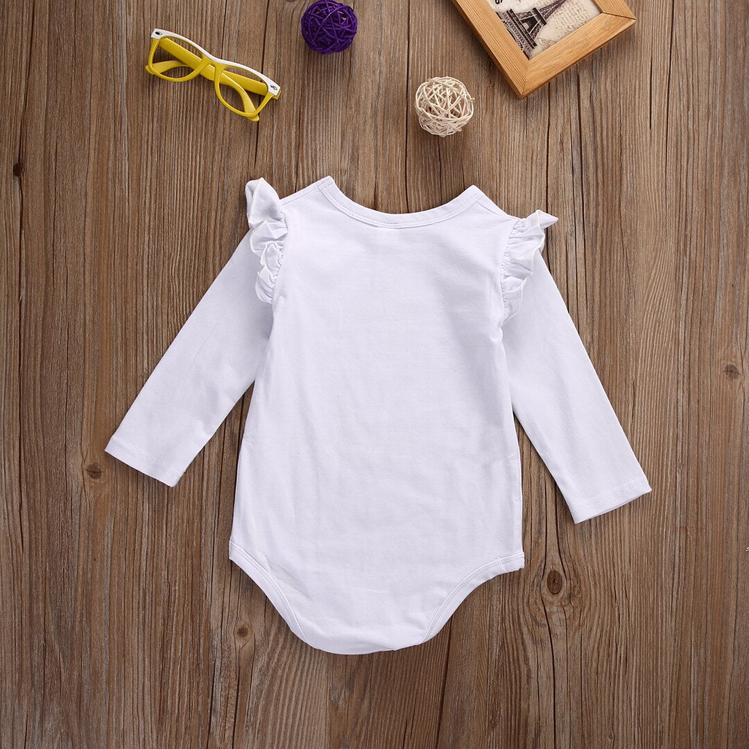 Toddler Baby Girl Bodysuit Newborn Long Sleeve Ruffled Jumpsuit Mouse Autumn Playsuit Tops Clothes Outfit 0-18M - ebowsos