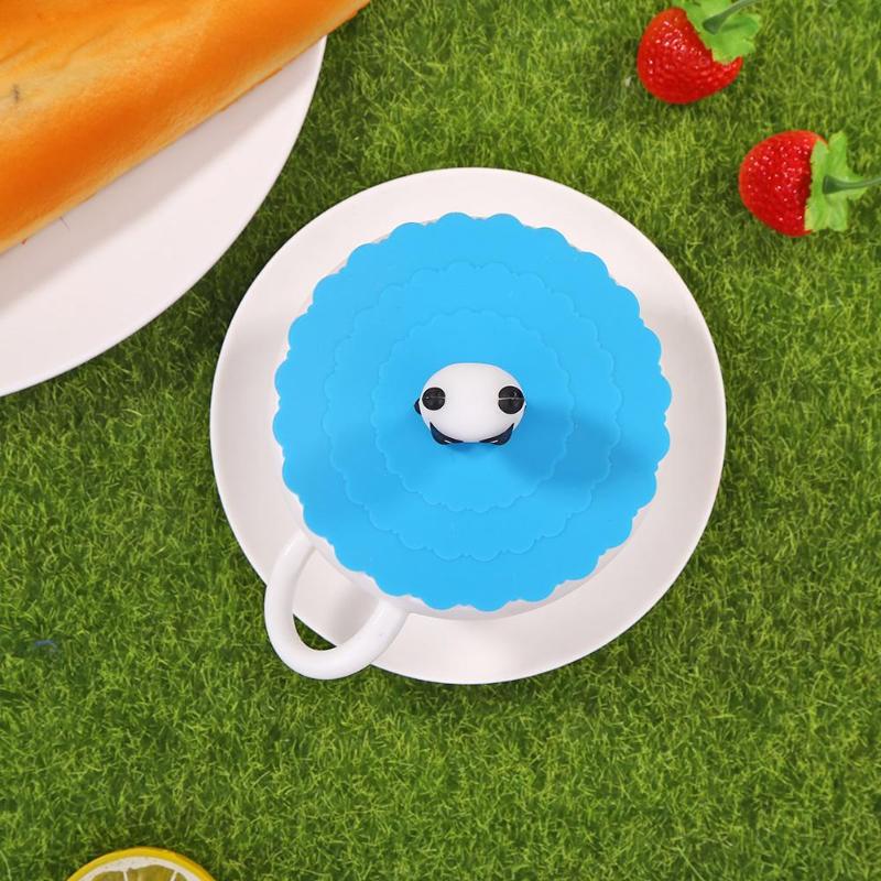 Environment-Friendly Creative Cartoon Non-slip Silica Gel Longer Service Life Flexibility Cup Cap Sealed Leakproof Lid - ebowsos