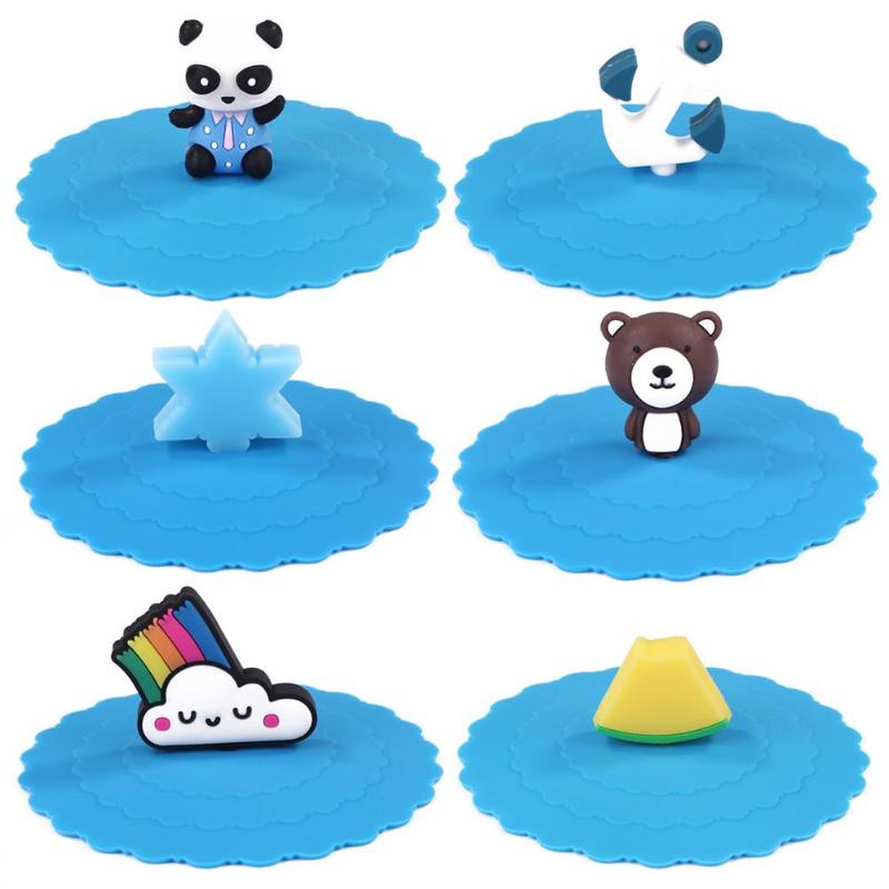 Environment-Friendly Creative Cartoon Non-slip Silica Gel Longer Service Life Flexibility Cup Cap Sealed Leakproof Lid - ebowsos