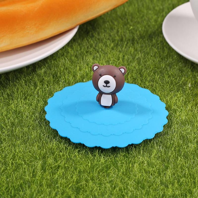 Environment-Friendly Creative Cartoon Non-slip Silica Gel Longer Service Life Flexibility Cup Cap Sealed Leakproof Lid - ebowsos