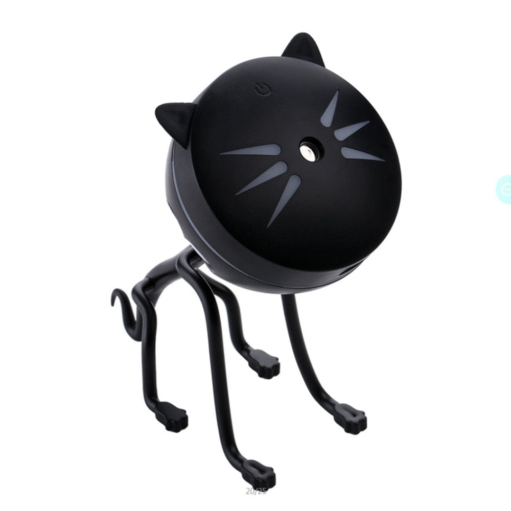Essential Oil Diffuser Mini Ultrasonic Cat humidifier LED Night Light USB Aromatherapy Fogger humidifiers Facial Care Tools - ebowsos
