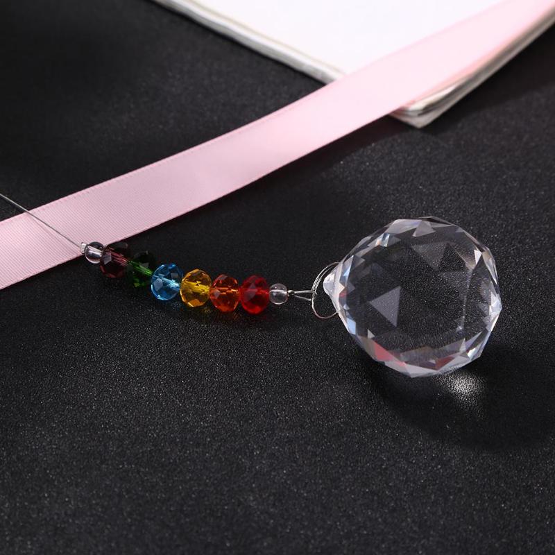 Exquisite Clear Crystal Beads Prisms Pendant Hanging Crystal Wedding Decor Applicable Places Windows Rearview Mirrors - ebowsos
