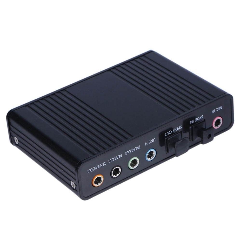 External Sound Card USB 6 Channel 5.1 External Audio Music Sound Card Soundcard For Laptop PC with  Driver CD + USB Cable - ebowsos