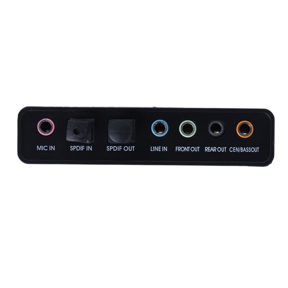 External Sound Card USB 6 Channel 5.1 External Audio Music Sound Card Soundcard For Laptop PC with  Driver CD + USB Cable - ebowsos