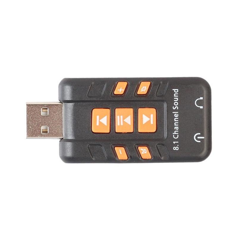 External USB Type-A Sound Card 8.1 Channel Virtual CH 3D Audio Adapter Converter Amplifier for Windows98SE/ME/2000/XP - ebowsos