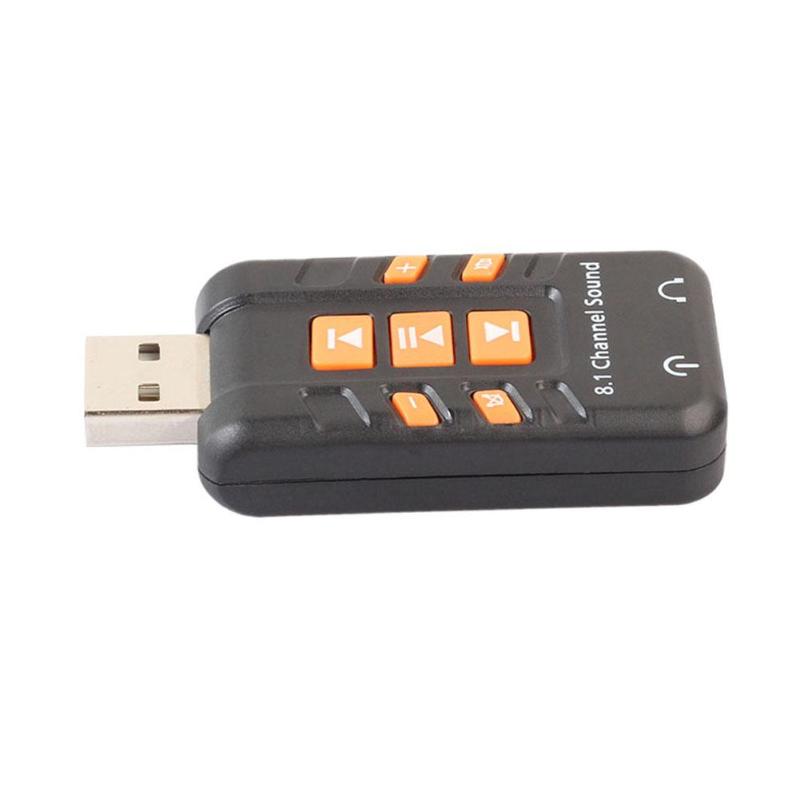 External USB Type-A Sound Card 8.1 Channel Virtual CH 3D Audio Adapter Converter Amplifier for Windows98SE/ME/2000/XP - ebowsos