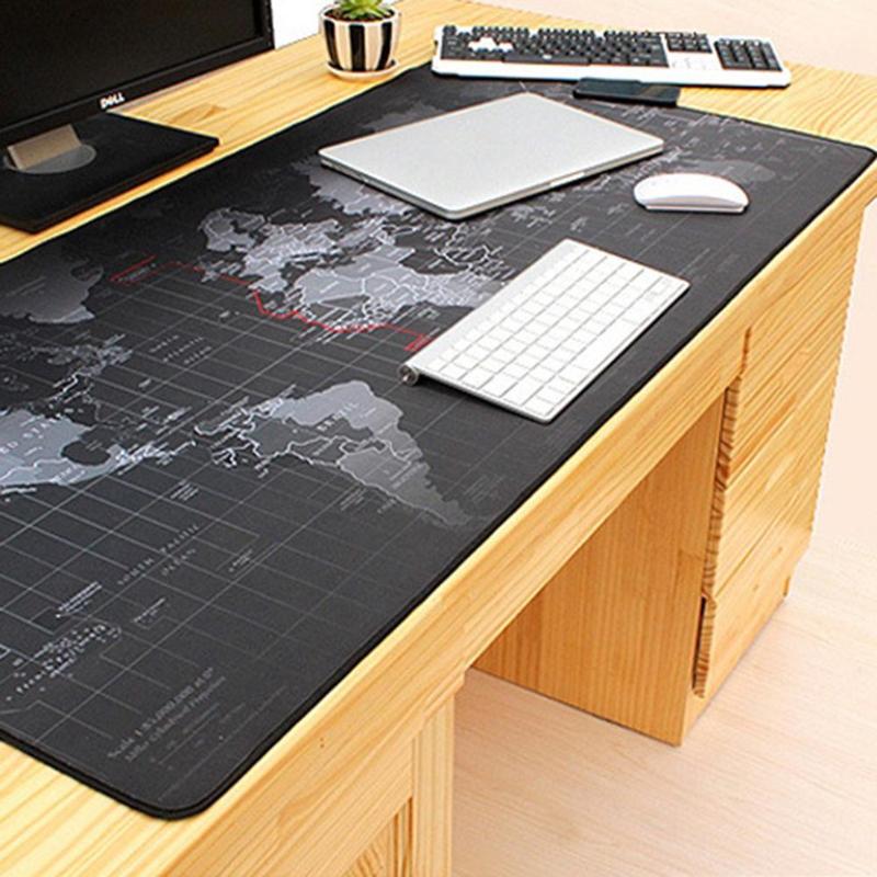 Extra Large Mouse Pad World Map Mousepad Anti-slip Natural Rubber Gaming Mouse Mat with Locking Edge for Office/Game/Desktop hot - ebowsos
