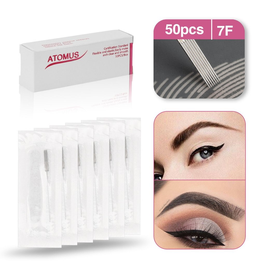 Eyeborw Micro blading Needles Semi-permanent Make-Up Blade Shading Round Fog Eyebrow Tattoo Mist Needle Microblading Needle - ebowsos