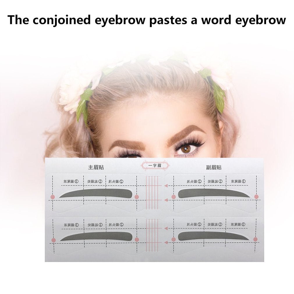 Eyebrow Card Eyebrow Stickers Thrush Artifact Beginner Female Sticker Conjoined Full Set Adjustable Beautiful Lines - ebowsos