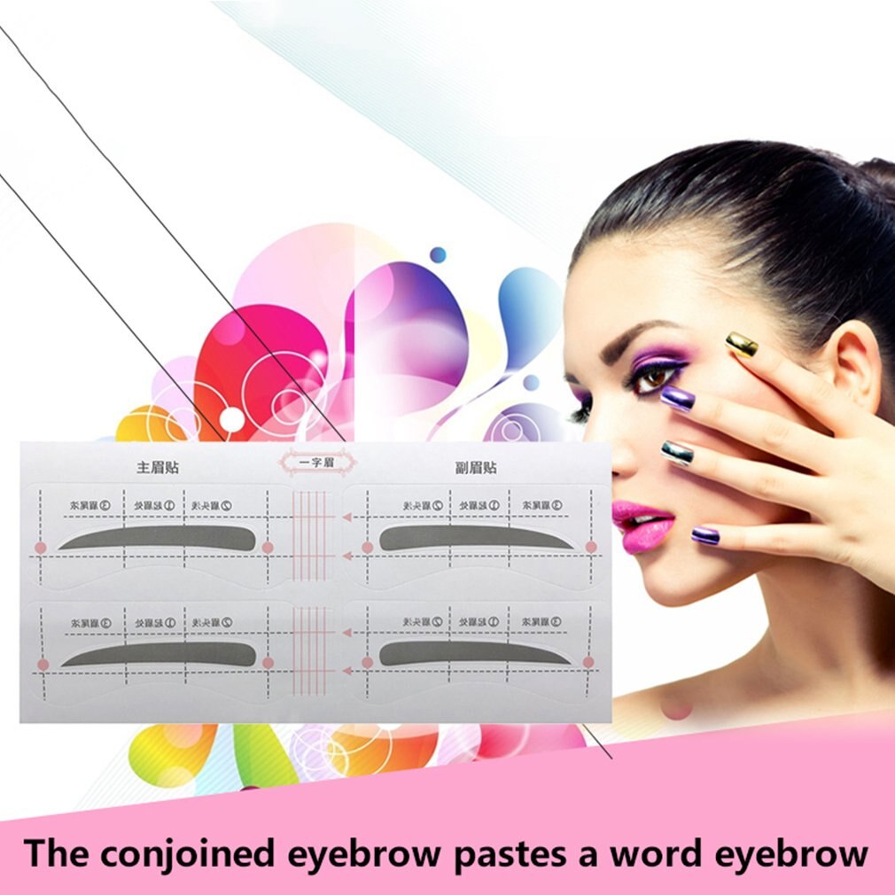Eyebrow Card Eyebrow Stickers Thrush Artifact Beginner Female Sticker Conjoined Full Set Adjustable Beautiful Lines - ebowsos