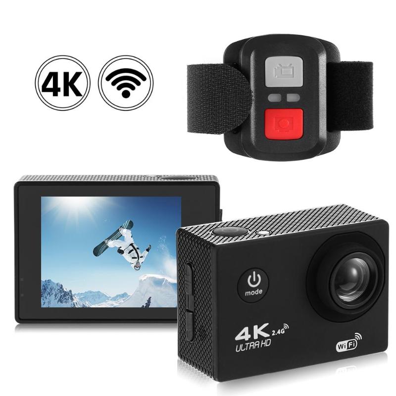 F60R 4K WIFI Action Camera 1080P HD 16MP Helmet Cam 30m Waterproof 170 Degree Wide Angle Lens DV with Remote Control Promotion - ebowsos