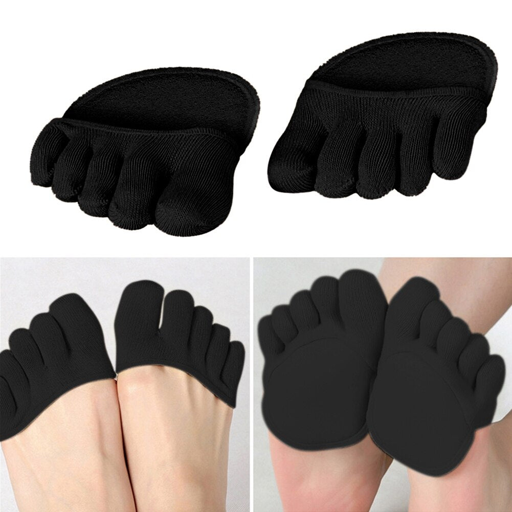 1 Pair Cotton Half Insoles Pads Foot Care Insoles Forefoot Pain Relief Massaging Gel Metatarsal Toe Support Pads Insoles - ebowsos