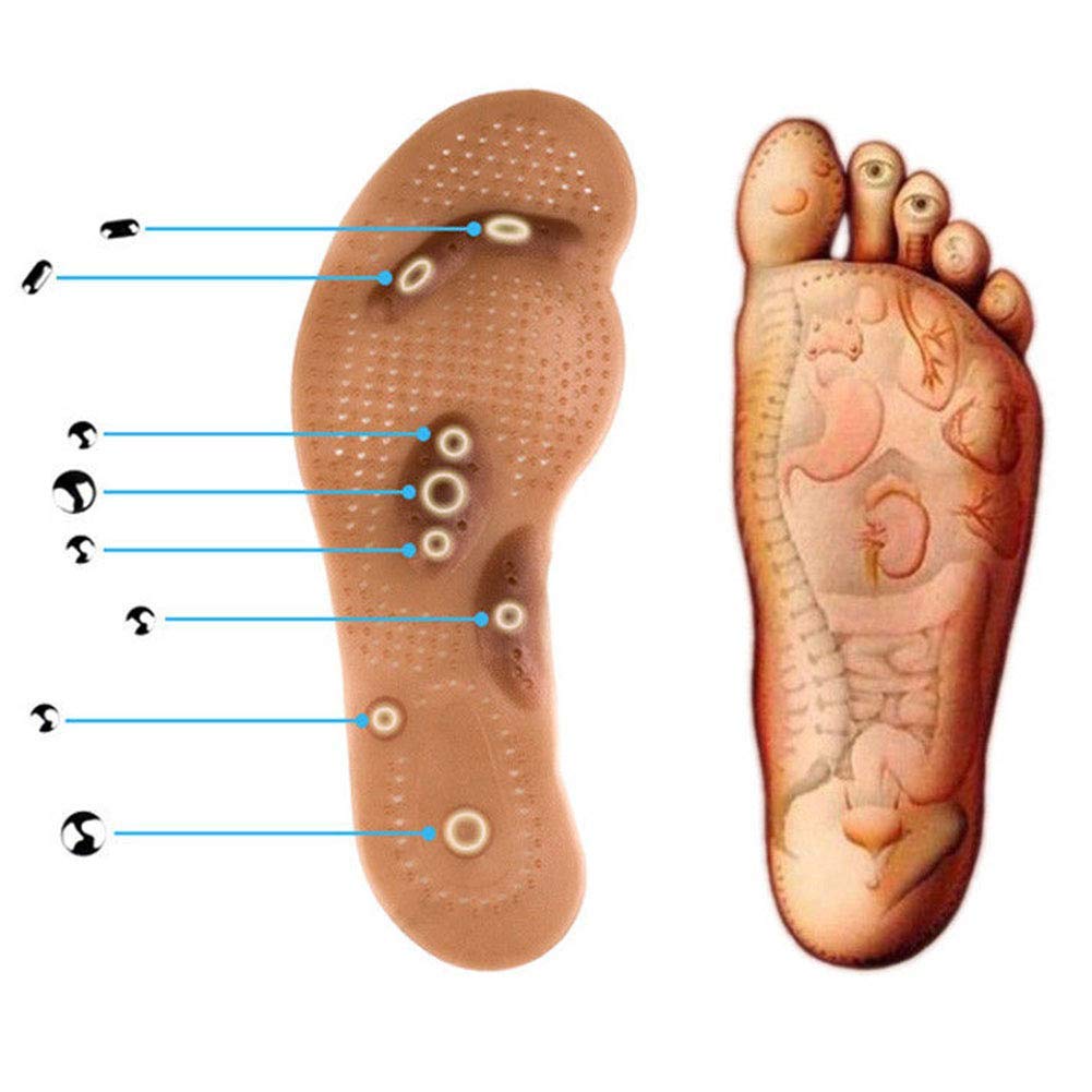 1 Pair Foot Care Cushion Acupressure Slimming Insole Pad Magnetic Massage Shoes Insoles - ebowsos