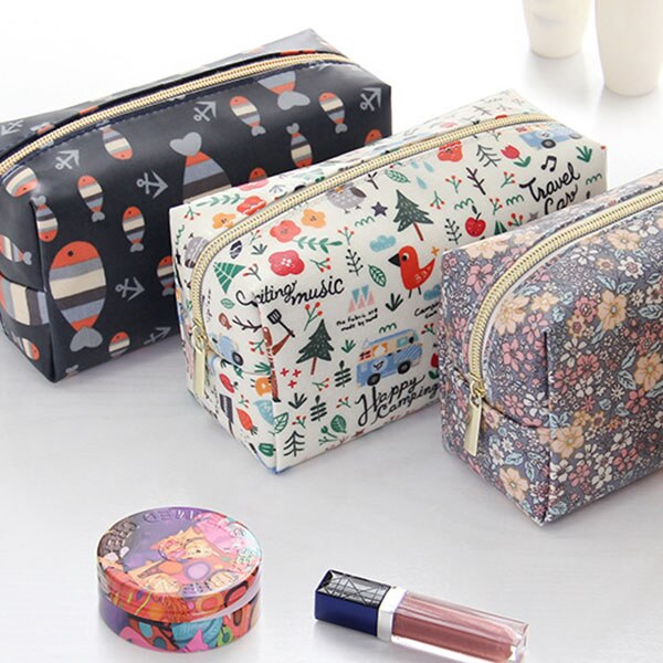 1 Pc Cartoon Cosmetic Bag Pattern Women Make Up Bag Travel Toiletry Bag - ebowsos
