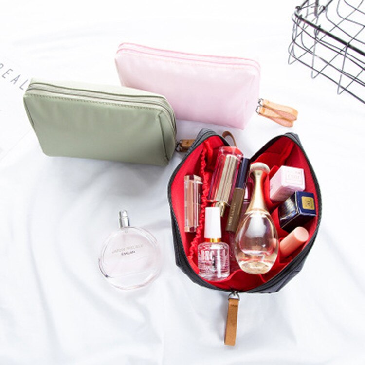 1 Pc Korean Style Solid Cosmetic Bag Women Bow Tie Makeup Bag Waterproof Travel Wash Bag - ebowsos