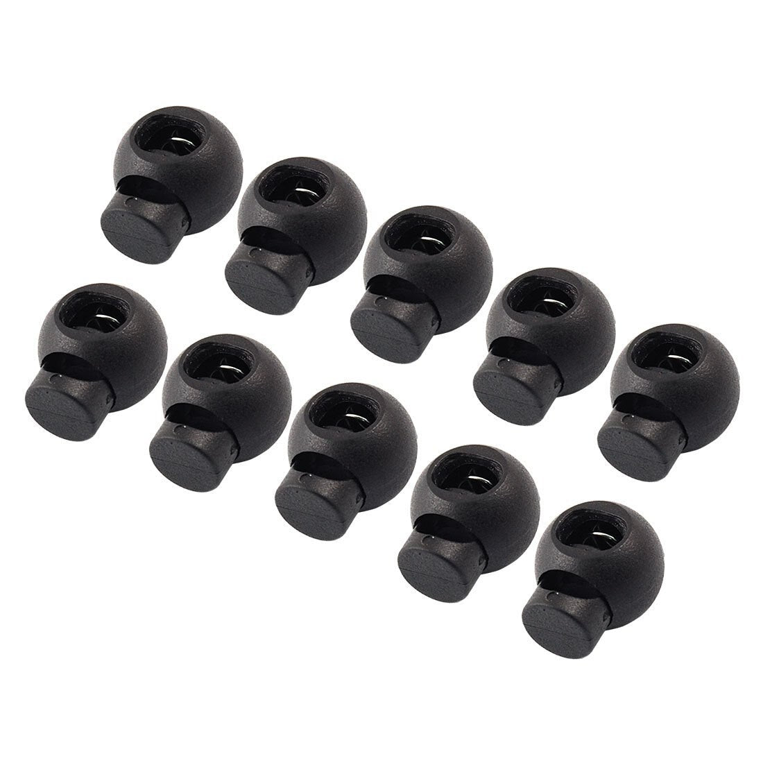 10 Pcs Spring Loaded Plastic Round Toggle Stopper Cord Locks End - ebowsos