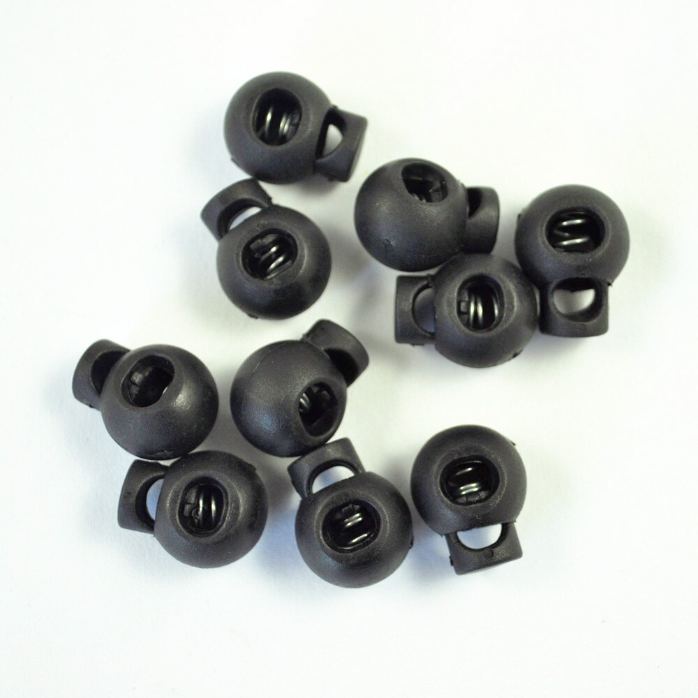 10 Pcs Spring Loaded Plastic Round Toggle Stopper Cord Locks End - ebowsos