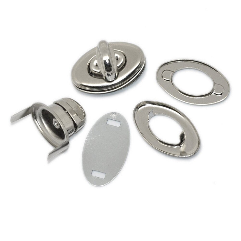 10 Sets Silver Tone Purse Twist Turn Lock 3.5x3.3cm 1 3/8 inchx1 2/8 inch - ebowsos