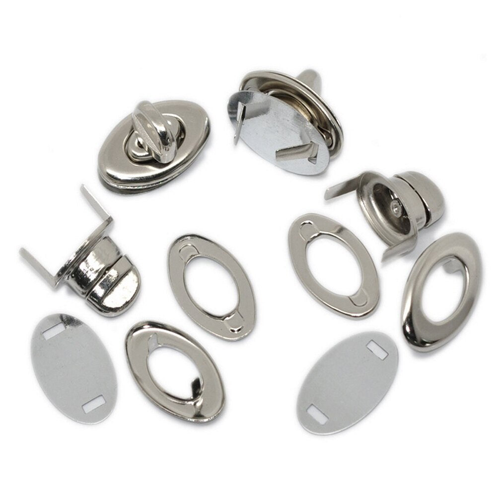 10 Sets Silver Tone Purse Twist Turn Lock 3.5x3.3cm 1 3/8 inchx1 2/8 inch - ebowsos