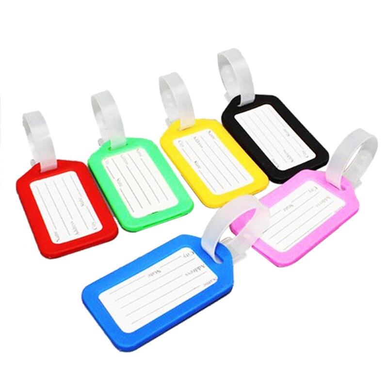 10 Travel Luggage Bag Tag Plastic Suitcase Baggage Office Name Address ID Label - ebowsos