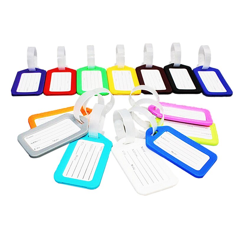 10 Travel Luggage Bag Tag Plastic Suitcase Baggage Office Name Address ID Label - ebowsos