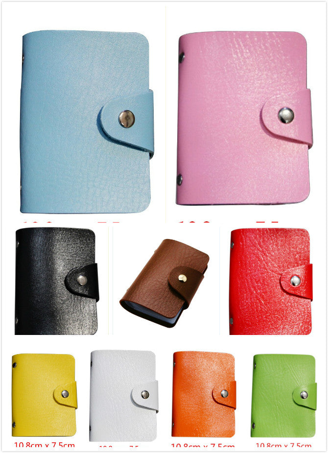 10 colors Lady Faux Leather ID Credit Card Case Women Men Leather Credit Card Holder Pocket Bag Pack Organizer Manager - ebowsos