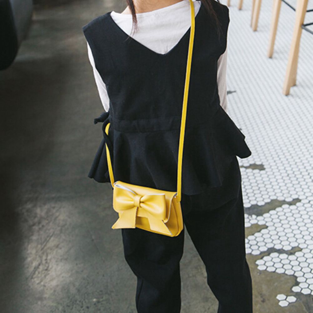 1PCS Cute Children Handbag Girls Bags Fashion Baby PU Leather Shoulder Bags Candy Coin Purse Wallet Toddler Bowknot Bags - ebowsos