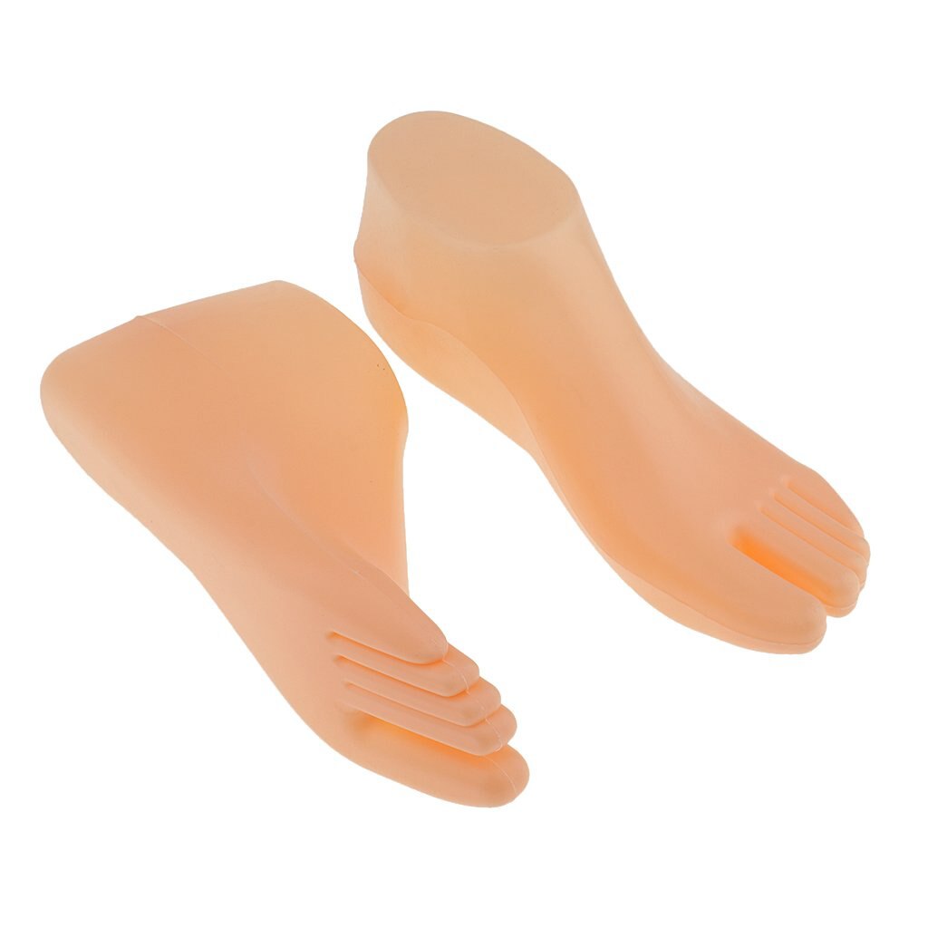 1Pair Female Feet Mannequin Thong Style Foot Model for Sandal Shoe Sock Jewelries Display - ebowsos