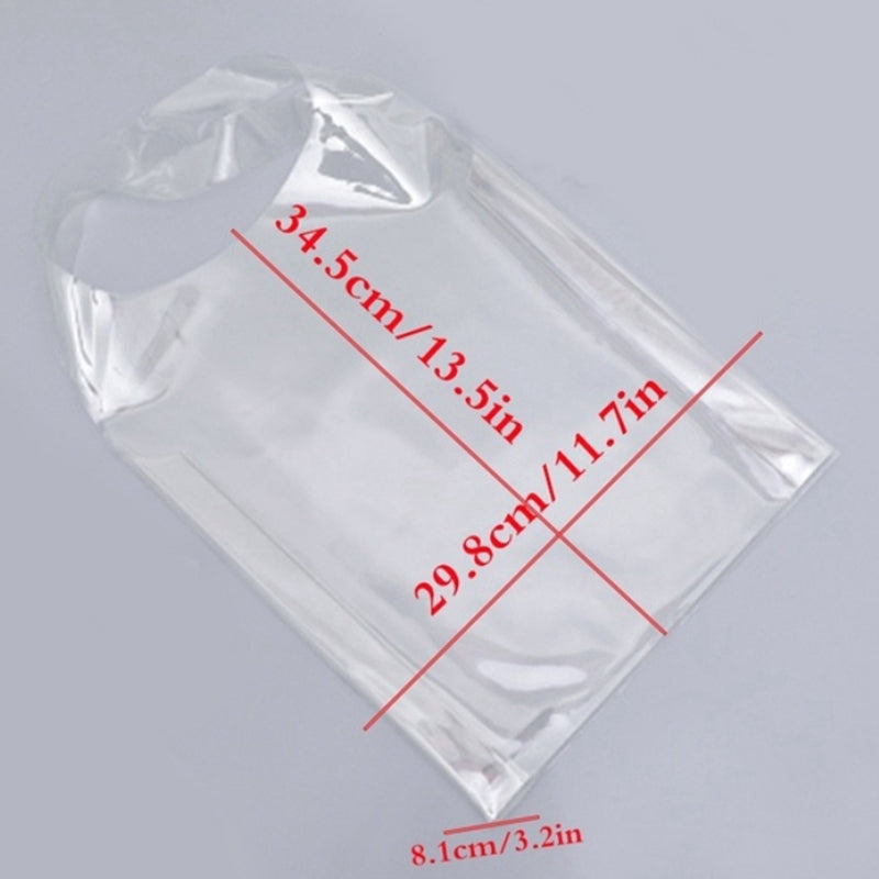 1Pc Plastic Pvc Shopping Bag Totes Transparent Pu Clear Holographic Handbag - ebowsos