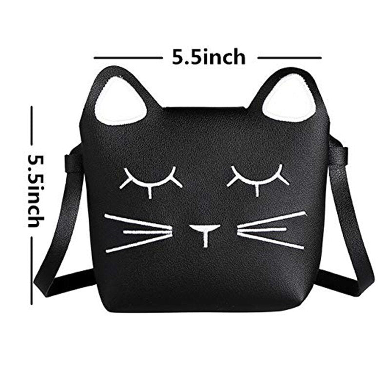 2 Pack Little Girls Purses Cute Cat Shoulder Crossbody Bag (Red And Black) - ebowsos