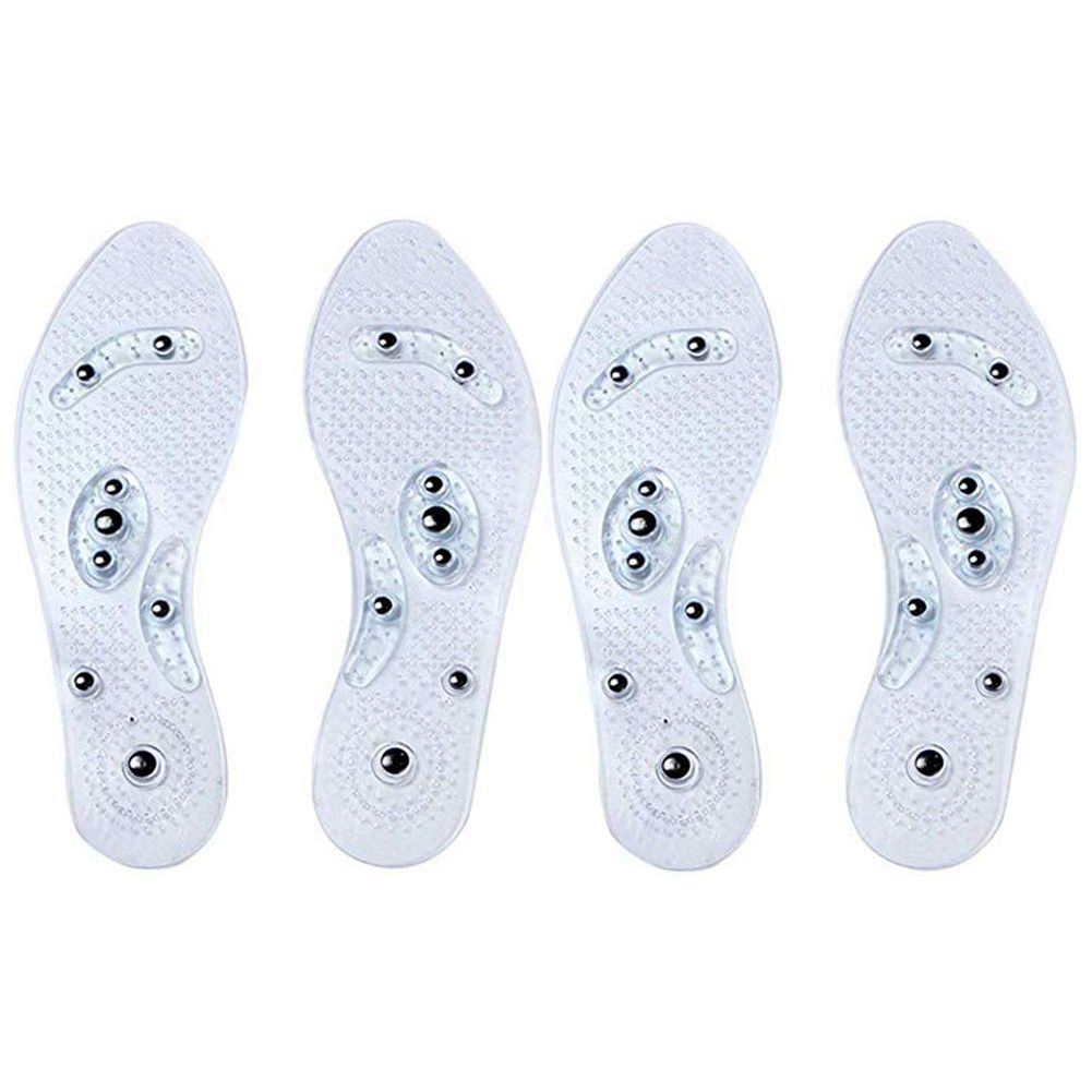 2 Pair Acupressure Massage Foot Therapy Reflexology Pain Relief Shoe Insoles,Washable and Cuttable One Size Fits All Men - ebowsos