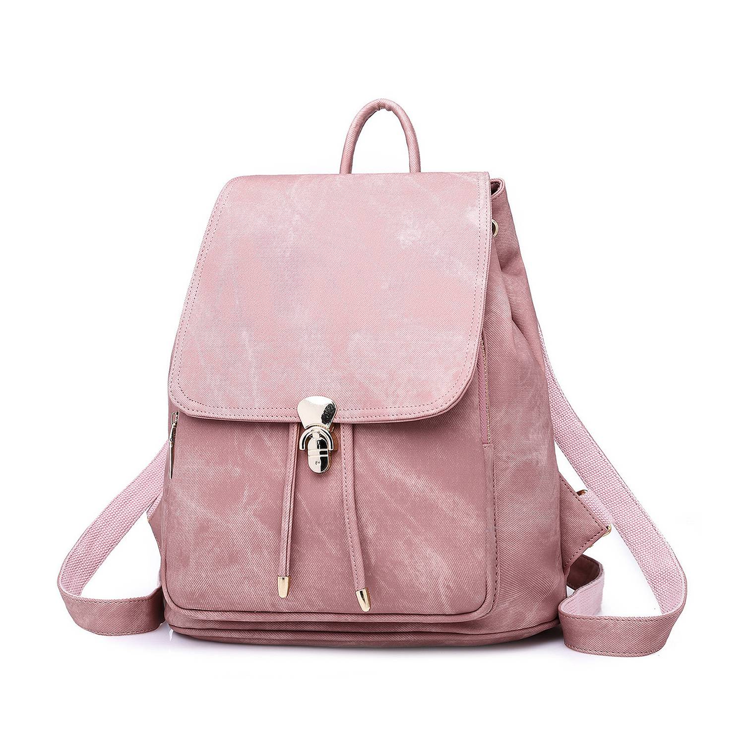 2 Pieces / Set Of Ladies Backpack Pu Leather Female Backpack Casual Girl School Backpack Travel Beam Pocket - ebowsos