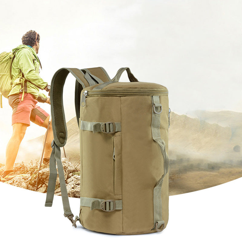 20L Outdoor Cylinder Backpack Outdoor Sports Camouflage Backpack Camping bag Drum Bag Cylindrical Backpack Storage Ba - ebowsos