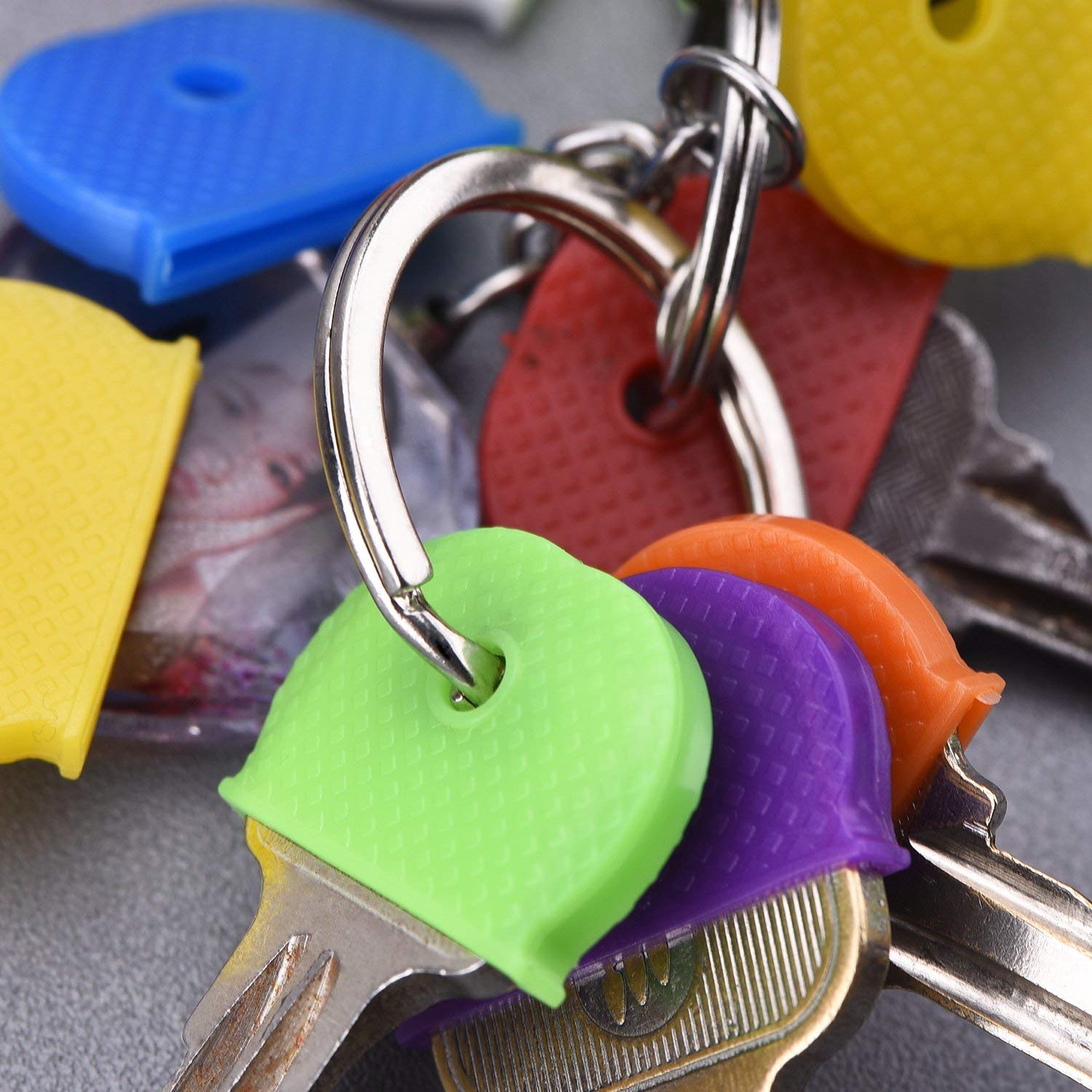 24 Key Caps With Flexible Key Cover For Easy Identification Of Door Keys, Multicolor - ebowsos