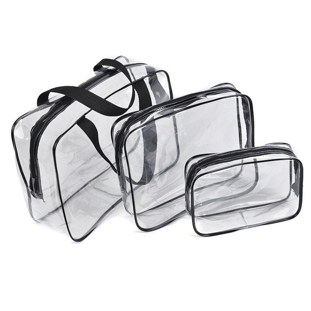 3-in-1 PVC Transparent Waterproof Multifunctional Cosmetic Bags - ebowsos