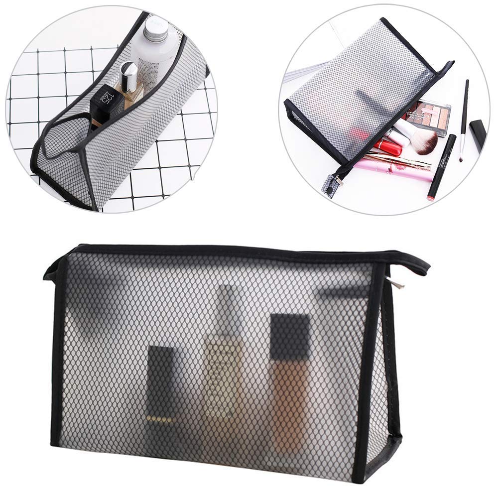 4 Piece Cosmetics See Through Make up Bag/Organizer, Zipper Translucent Makeup Bag,Waterproof Travel Toiletry Bag/Wash Ba - ebowsos