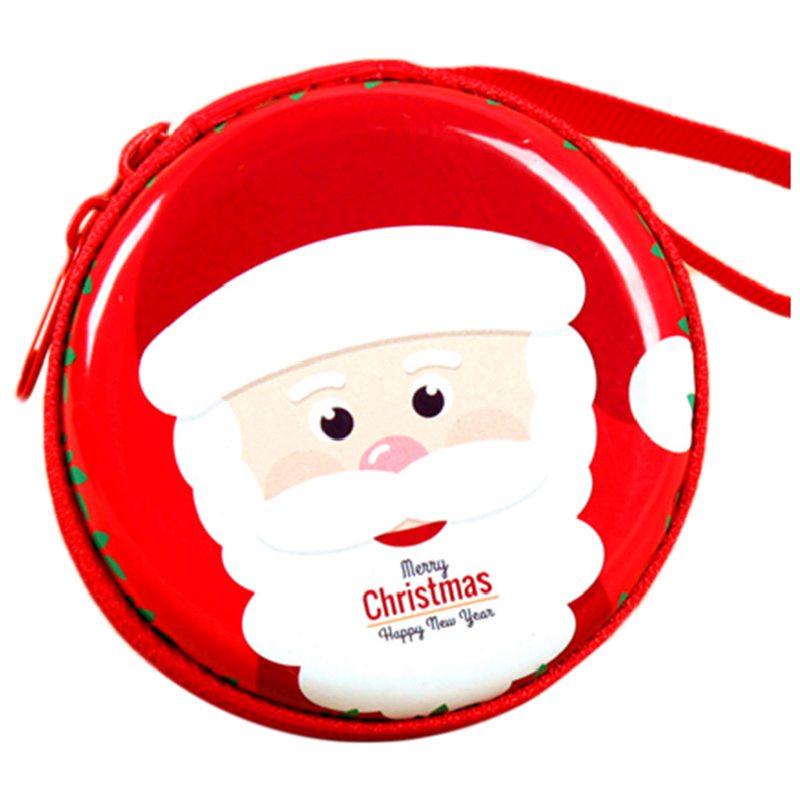 5 PCS Mini Cute Round Headset Christmas Zipper Coin Purse Key Wallet Pouch Bag Coin Packet Christmas gift - ebowsos