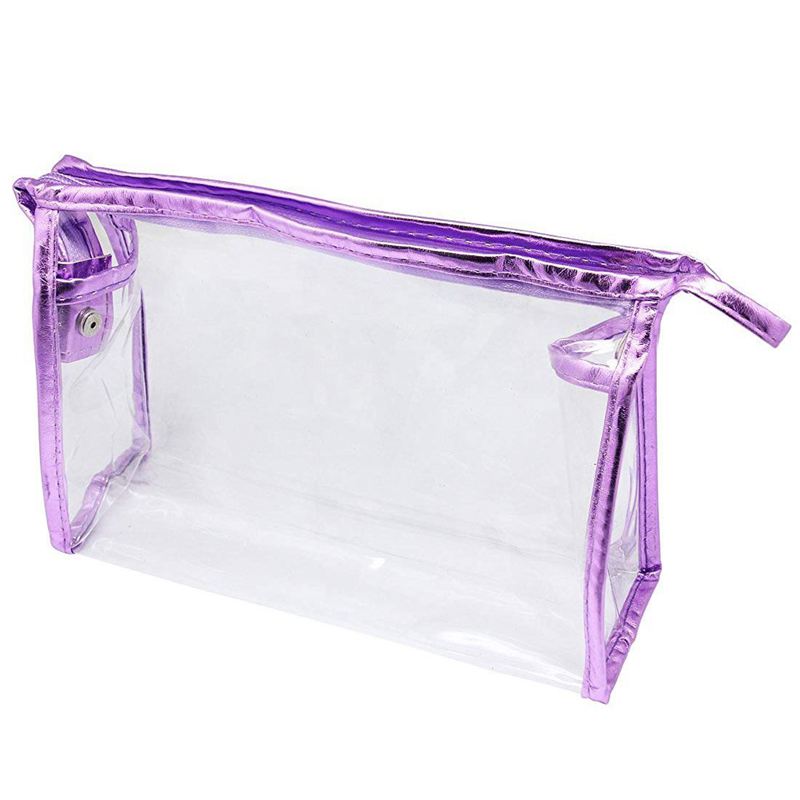 5 Pcs Transparent Waterproof Cosmetic Bag,PVC Vinyl Zippered Wash Bag Vacation, Bathroom and Organizing Bag Travel Set - ebowsos