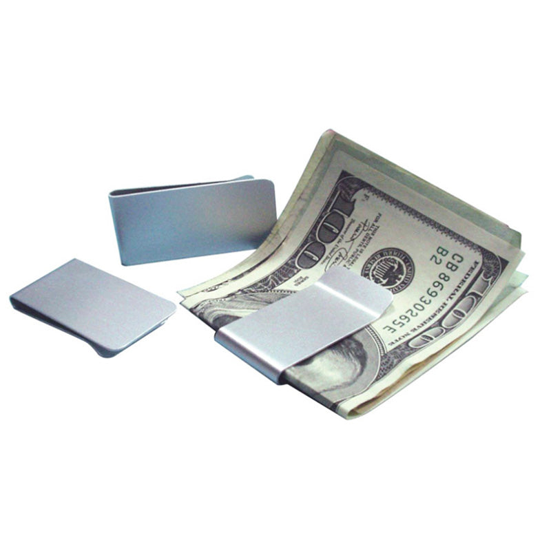 5pc Money Clip Stainless Steel Matt-Silver Finish in gift box - ebowsos