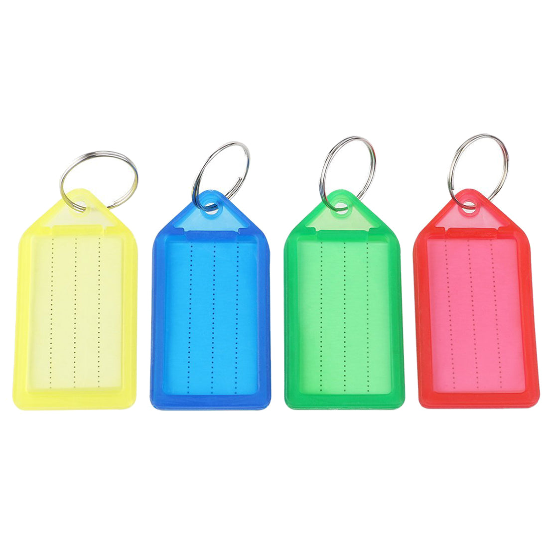 60pcs plastic Slideable Key Fobs Luggage Tags with Key Rings Random Color - ebowsos