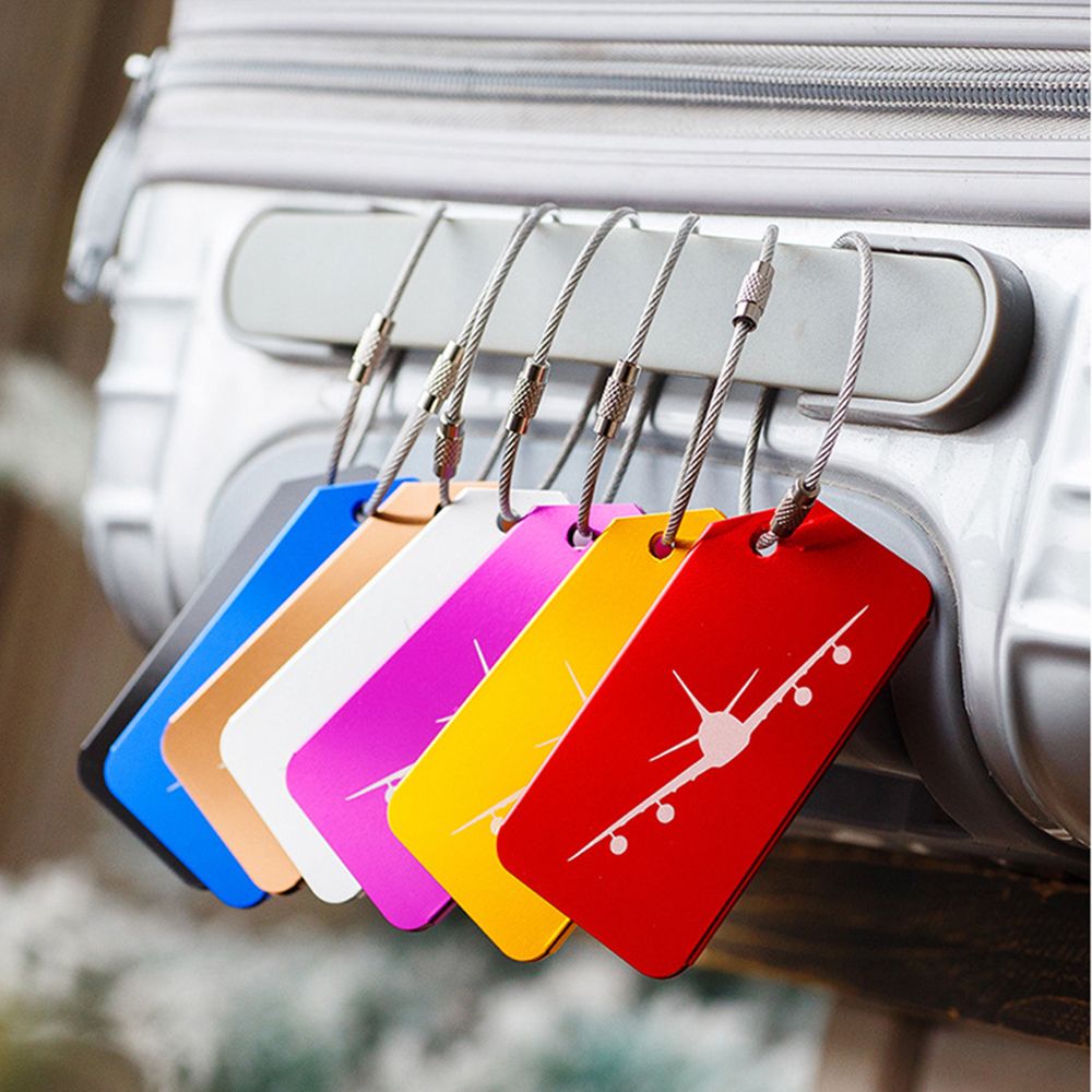 7Pcs/Set Travel Accessories Luggage Tag Aircraft Portable Secure Travel Suitcase Label Boarding Bag Tags - ebowsos