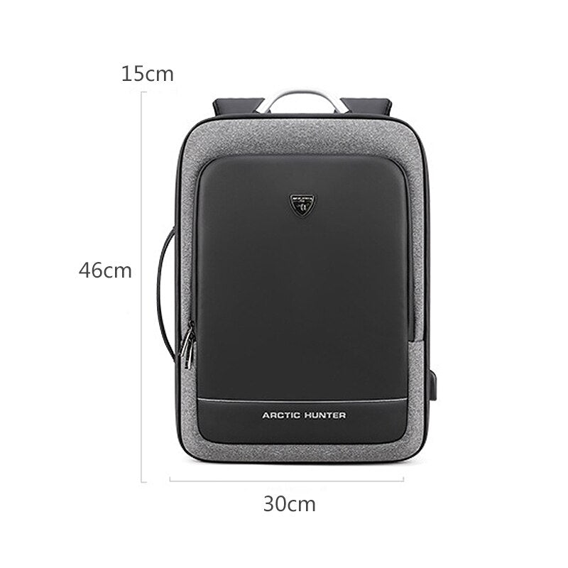 ARCTIC HUNTER Backpack Male Business 17 Inch Travel Computer Bag Men's Large Capacity Notebook Fashion Backpack - ebowsos