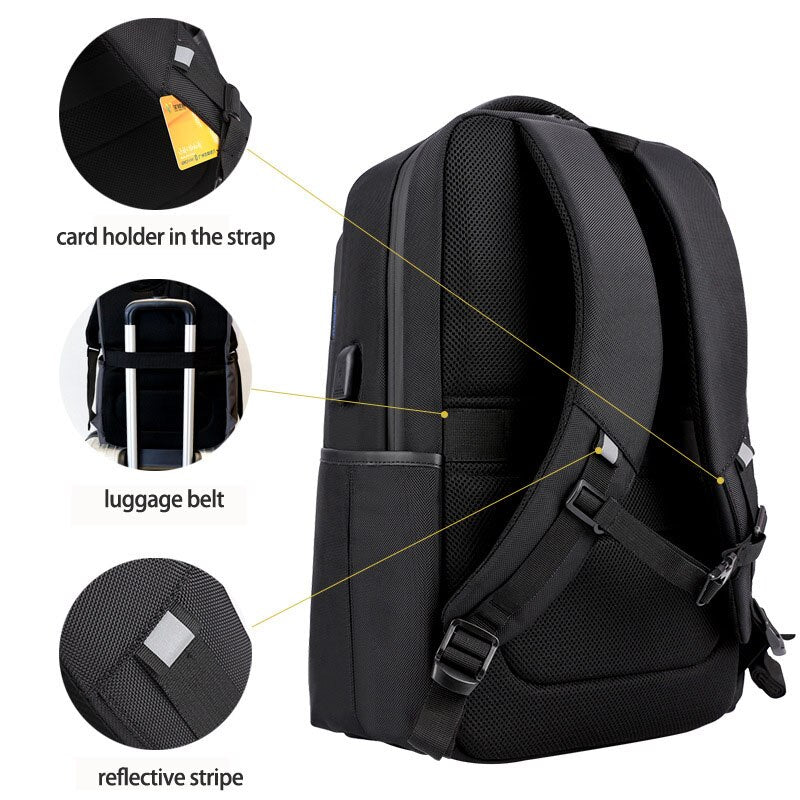 ARCTIC HUNTER Business Men's Laptop Backpack USB Charging Waterproof Polyester Wearable Backpack - ebowsos