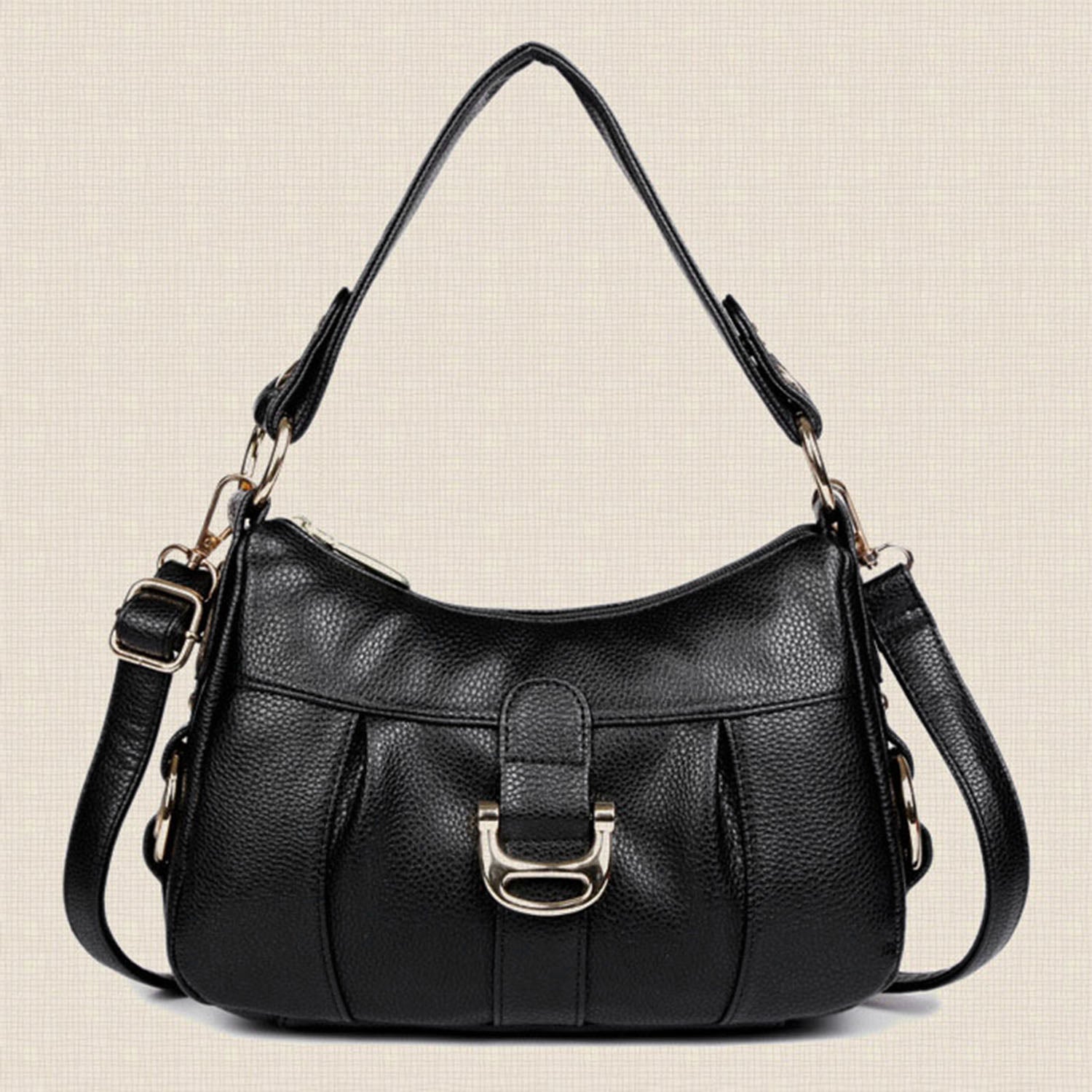 Aibkhk Handbags Women Bags Designer Leather Ladies Shoulder Casual Crossbody Soft Top-Handle Bags - ebowsos