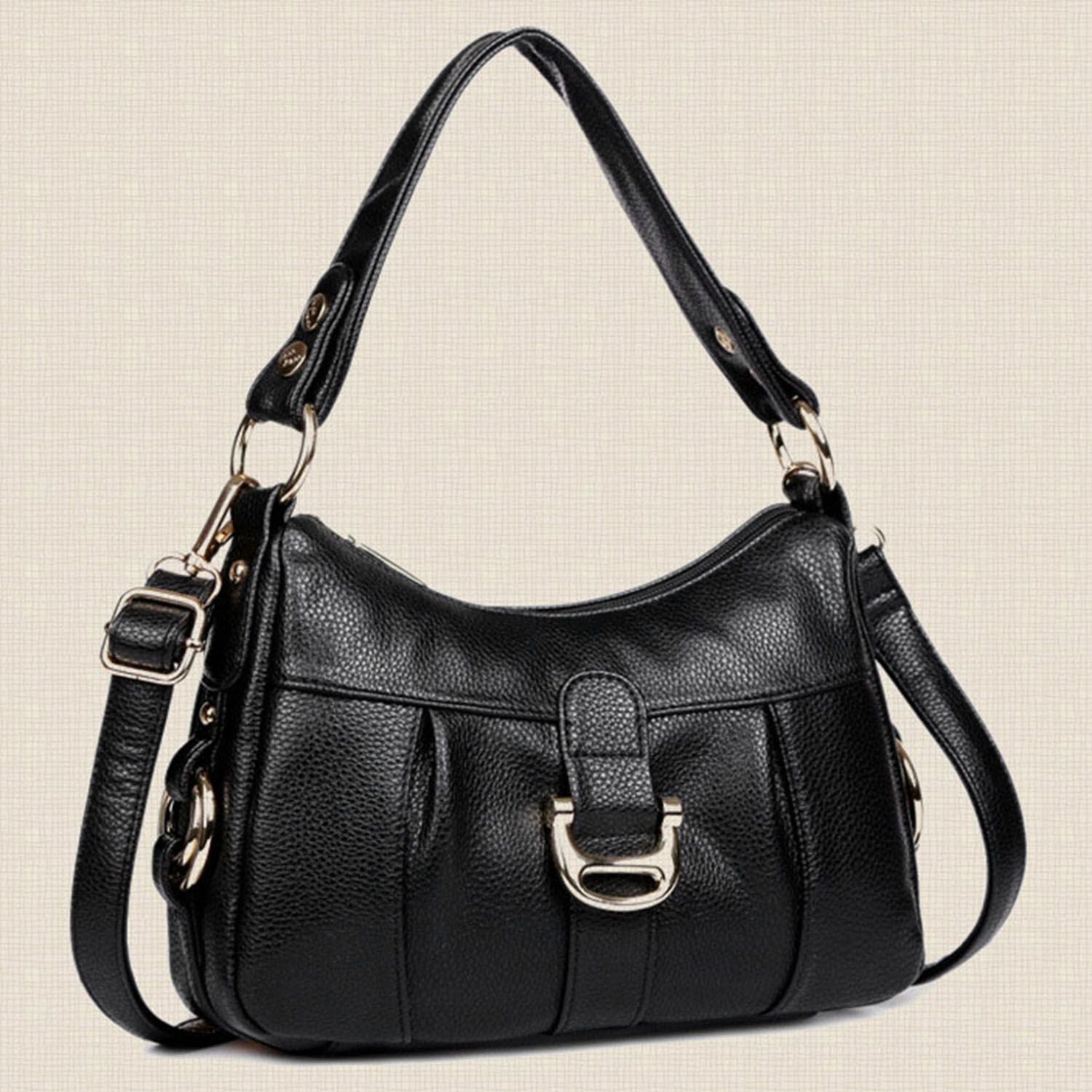 Aibkhk Handbags Women Bags Designer Leather Ladies Shoulder Casual Crossbody Soft Top-Handle Bags - ebowsos
