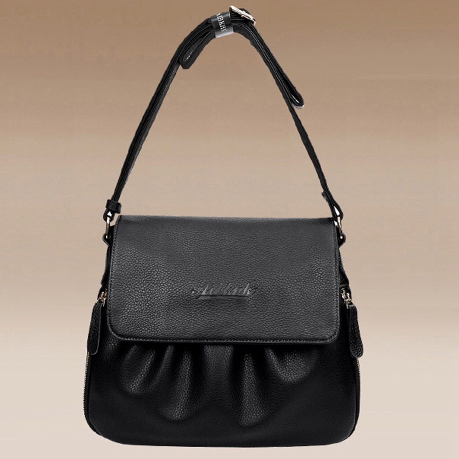 Aibkhk Leather Women'S Handbags Casual Female Shoulder Bags Women Messenger Crossbody Bag Travel Bag - ebowsos