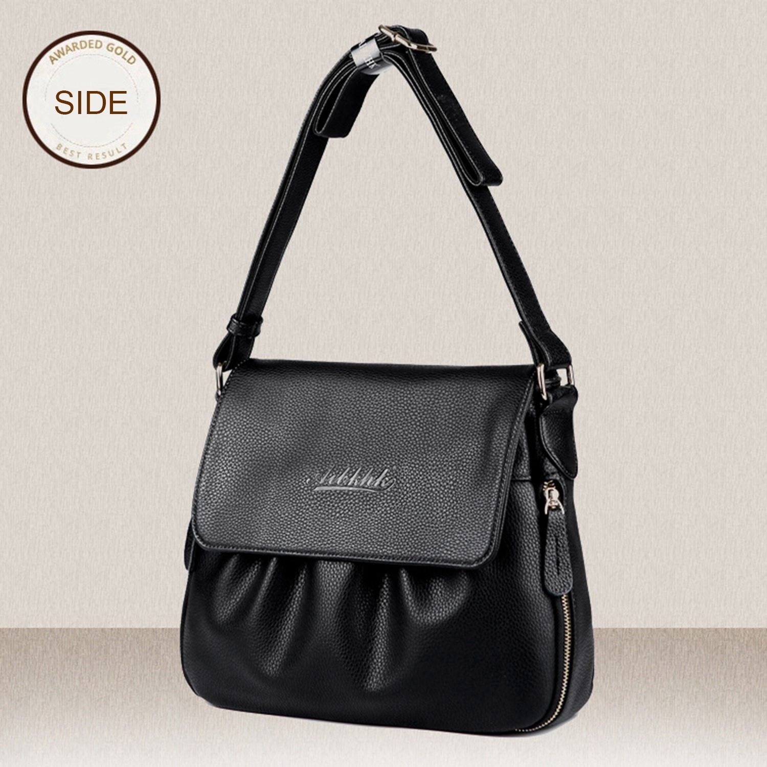 Aibkhk Leather Women'S Handbags Casual Female Shoulder Bags Women Messenger Crossbody Bag Travel Bag - ebowsos