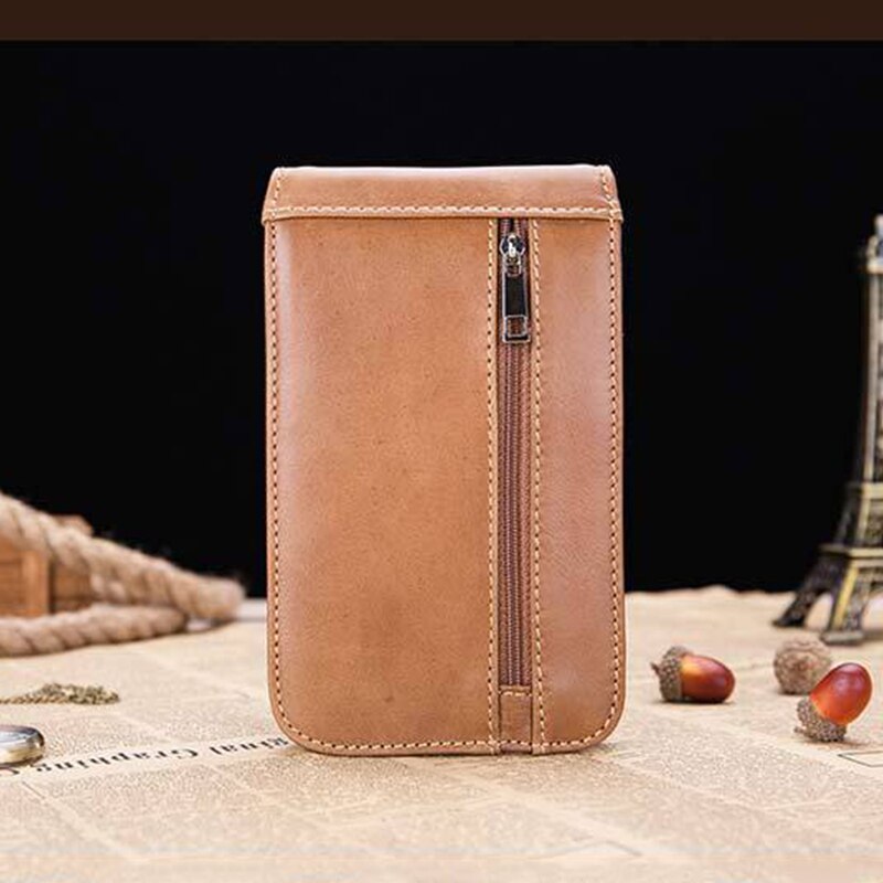 BULLCAPTAIN Genuine Leather Waist Packs Fanny Pack Men Cigarette Purse Male Waist Belt Bag Casual Mobile Phone Bags - ebowsos
