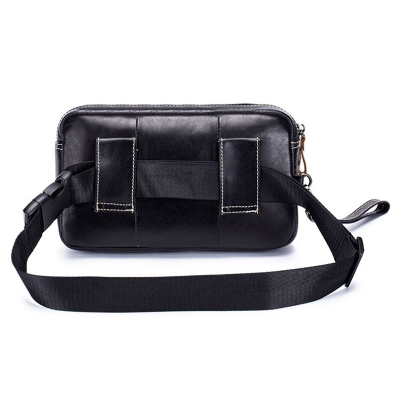 BULLCAPTAIN Genuine Leather malle Waist Packs Fanny Pack Phone Belt bag Pouch Bum Hip Bag Belt Pack - ebowsos